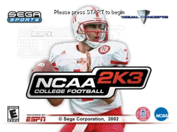 NCAA College Football 2K3 (USA) screen shot title